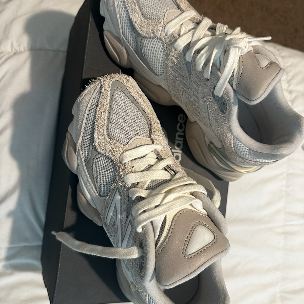 New Balance Off-White and Gray Athletic Shoes